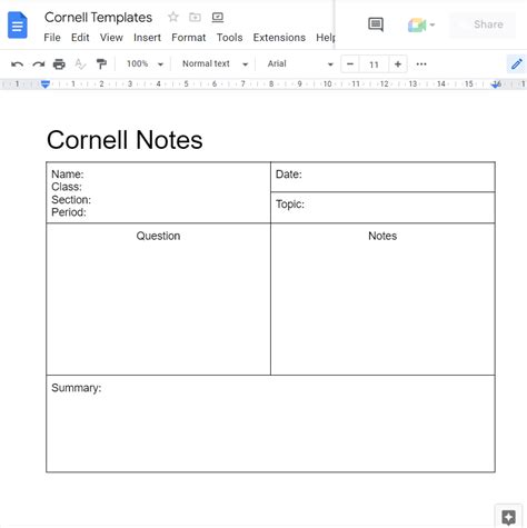 Cornell Notes on Google Docs | The Tech Coaches
